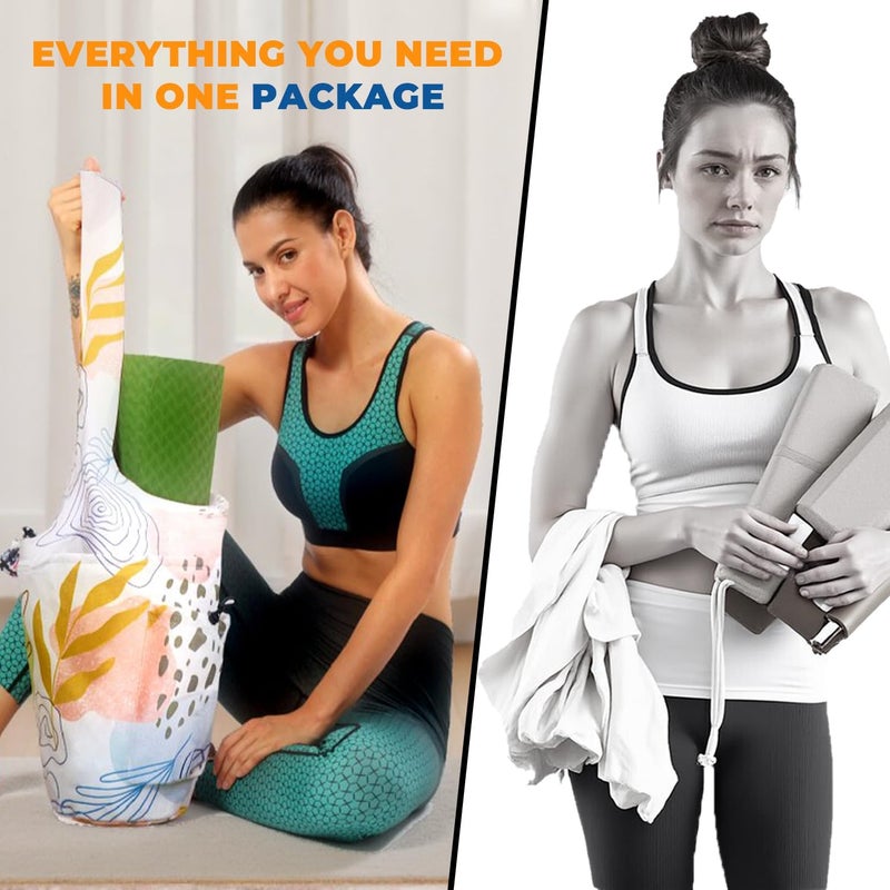 saniwu Yoga Mat Bag Carrier for Women Workout Large Waterproof with Zipper Pocket, Keychain and Wide Shoulder Straps - Image 4
